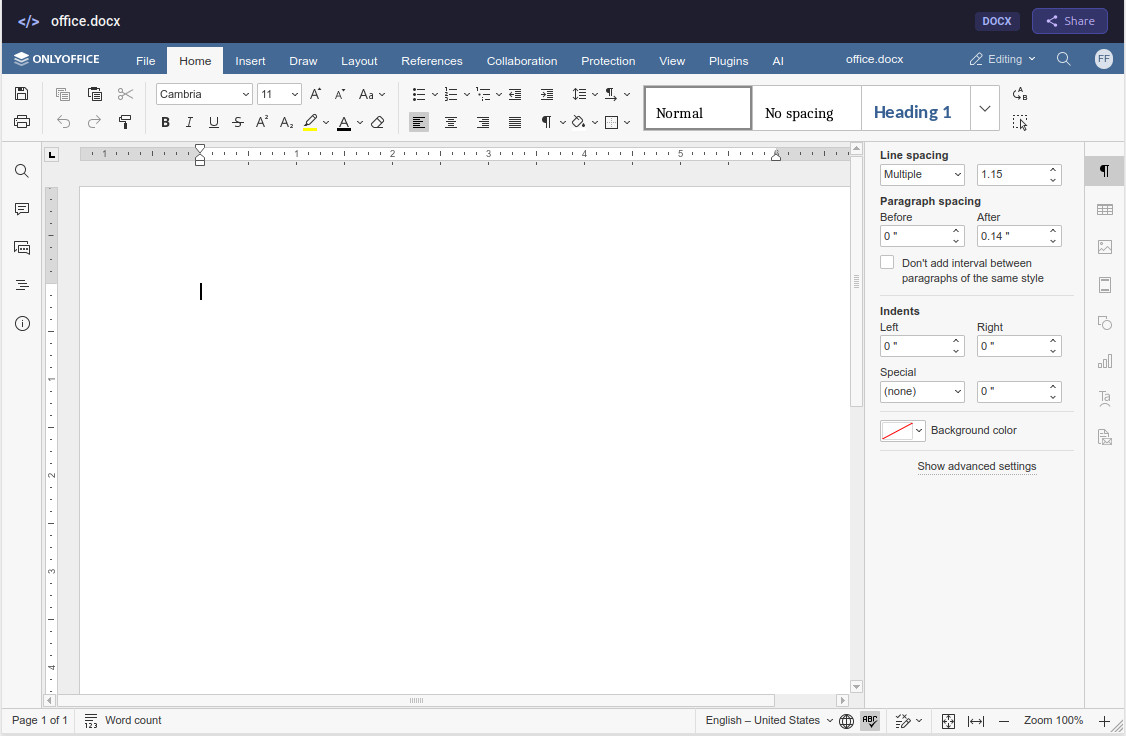 OnlyOffice Writer